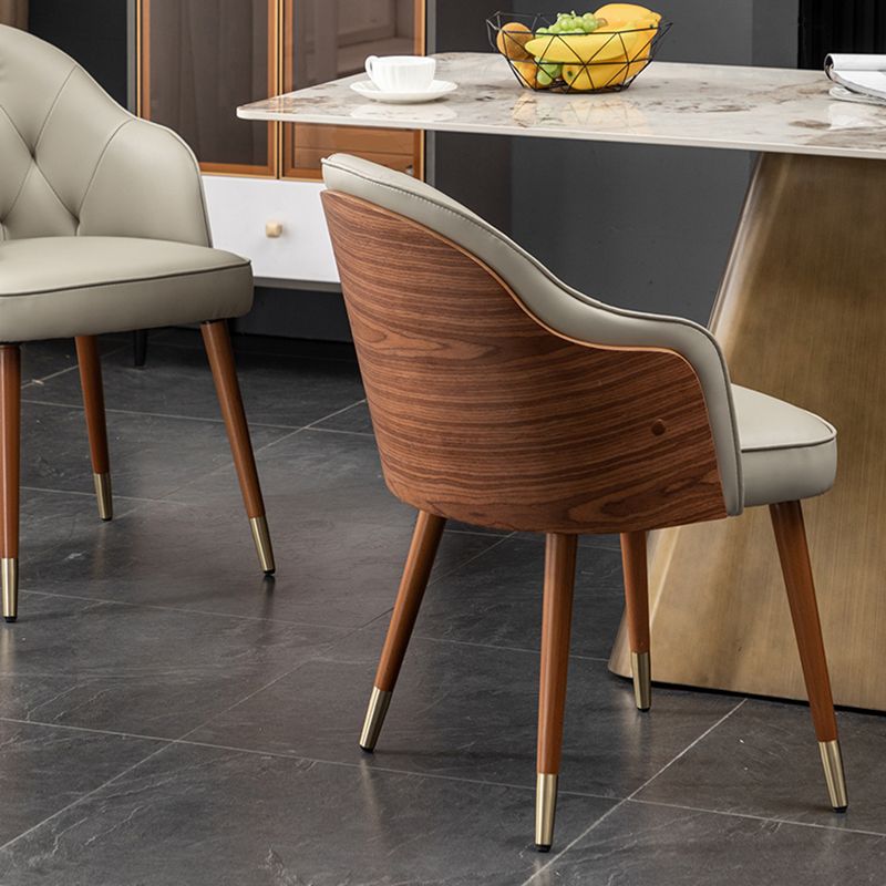 Glam Style Microfiber Leather Dining Chair Solid Back Arm Single Chair Clearhalo ' kitchen&dining_furn' 'Dining Chairs' 'Dining Tables & Seating' 'dining_chair' 'furn' 'furn_dining_chair' 'Furniture' 'furniture_dining_chair' 'Kitchen & Dining Furniture' 'kitchen' 1200x1200_a54fa972-4c3b-4359-87e6-f8944d9c56aa