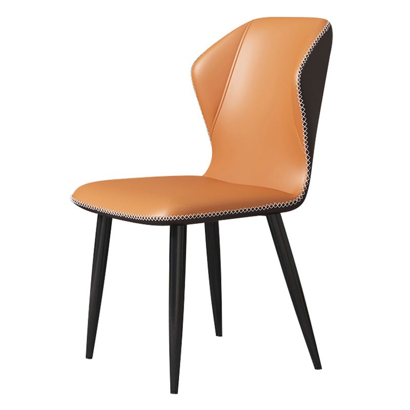 Scandinavian Home Side Chair Wingback Metal Upholstered Dining Room Chair Clearhalo ' kitchen&dining_furn' 'Dining Chairs' 'Dining Tables & Seating' 'dining_chair' 'furn' 'furn_dining_chair' 'Furniture' 'furniture_dining_chair' 'Kitchen & Dining Furniture' 'kitchen' 1200x1200_a54fe062-cbf6-4732-a486-8d481ebf1281