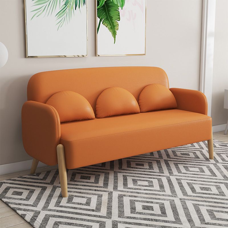Ultra-Modern 3-seater Sofa with Square Arm and 4 Wooden Legs Clearhalo 'Furniture' 'furniture_sofas' 'kitchen' 'kitchen_sofas' 'Living Room Furniture' 'Sofa' 'sofas' 1200x1200_a550609d-f4e8-4c25-bb23-b55ea1767ac2