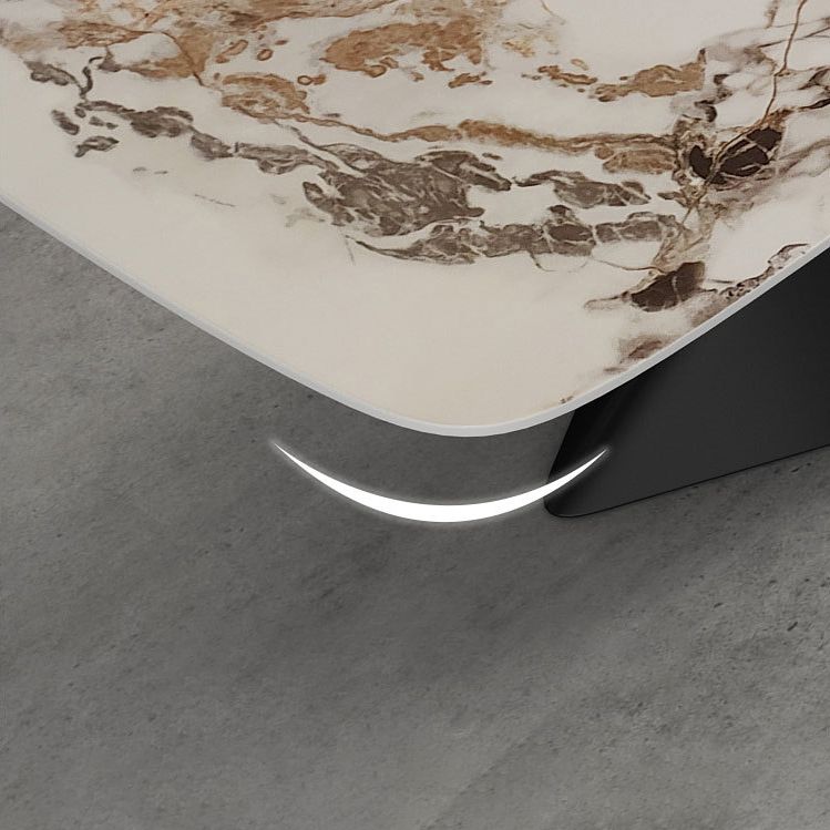 Modern Sintered Stone Rectangle Dining Set Standard Height Black Legs Home Dining Set Clearhalo 'Dining Room Sets' 'Dining Tables & Seating' 'dining_room_set' 'furn' 'furn_dining_room_set' 'Furniture' 'furniture_dining_room_set' 'Kitchen & Dining Furniture' 'kitchen&dining_furn' 'kitchen' 1200x1200_a552af5f-82a9-4132-a2d3-551267fe1b84