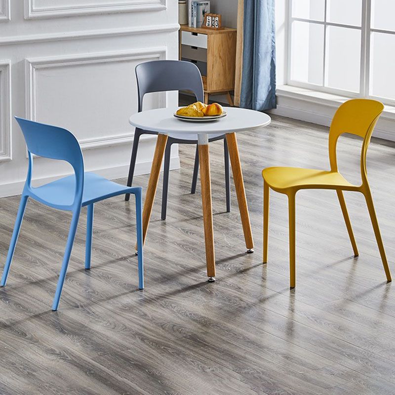 Nordic Style Open Back Dining Side Chair Plastic Dining Armless Chair for Home Clearhalo 'Dining Chairs' 'Dining Tables & Seating' 'dining_chair' 'furn' 'furn_dining_chair' 'Furniture' 'furniture_dining_chair' 'Kitchen & Dining Furniture' 1200x1200_a554c88d-d495-46bd-9640-bd9c5d33fbc3