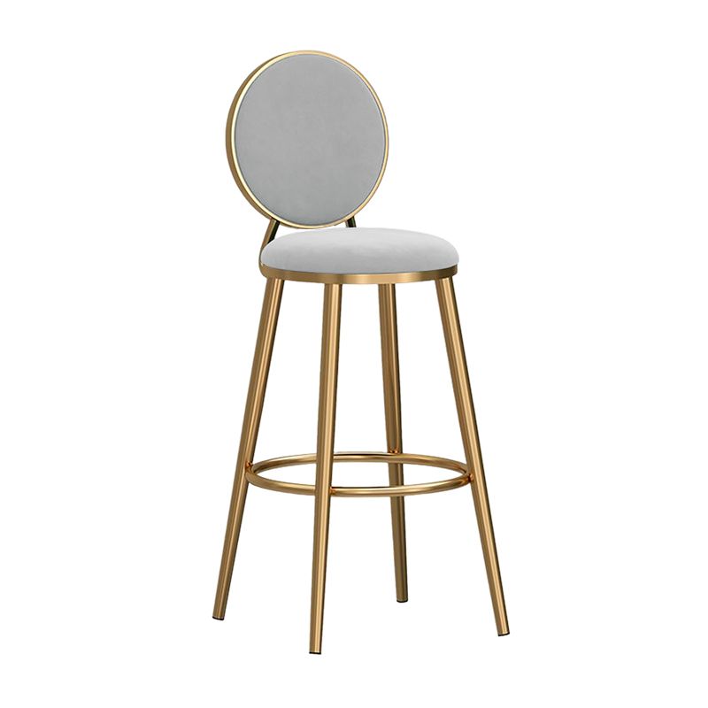 Nordic Style Bar-stool Round Counter Bar Stool with Metal Legs Clearhalo 'Bar Furniture' 'Bar Stools' 'bar_stools' 'furn' 'furn_bar_stools' 'Furniture' 'furniture_bar_stools' 'Kitchen & Dining Furniture' 1200x1200_a554e5d1-02fb-444f-b1b5-10f78459857b
