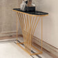 Tavolo di divano console di ferro glam tavolo da accento console in marmo ovale per sala