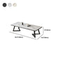 Rechthoekige 1 enkele salontafel Stone top metalen cocktailtafel