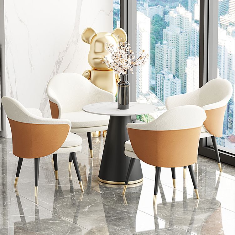 Modern 1/2/3/4/5 Pieces Dining Set Round White Dining Table Set for Home Use Clearhalo 'Dining Room Sets' 'Dining Tables & Seating' 'dining_room_set' 'furn' 'furn_dining_room_set' 'Furniture' 'furniture_dining_room_set' 'Kitchen & Dining Furniture' 'kitchen&dining_furn' 'kitchen' 1200x1200_a557bda1-bc15-4036-ac91-6364a1e39540