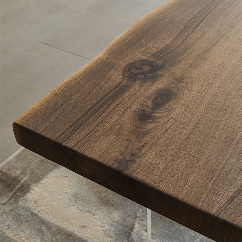 Tavolo da pranzo top in noce naturale moderna trasparenza tavolo da base acrilico