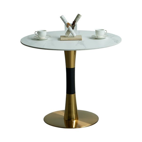 Tavolo in pietra sinterizzato in acciaio tradizionale tavolo interno rotondo di lusso per cucina