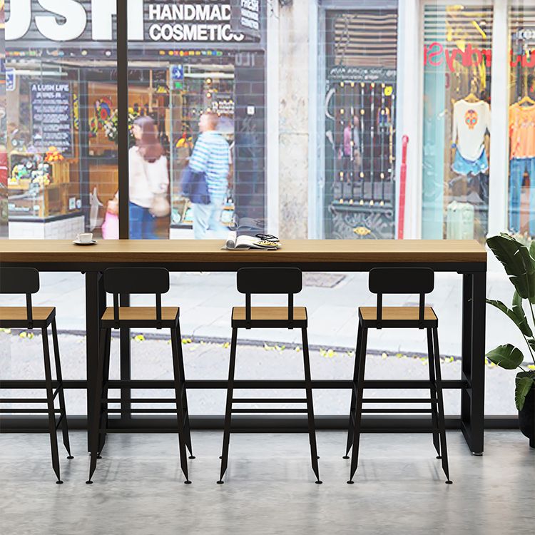 Industrial 1/7/12 Pieces Bar Table Set Rectangle Pine Wood Counter Table with High Stools Clearhalo 'Bar Furniture' 'furn' 'furn_home_bar_bar_sets' 'Furniture' 'Home Bars & Bar Sets' 'home_bar_bar_sets' 'Kitchen & Dining Furniture' 1200x1200_a559c8a6-1479-4ae3-af93-09c80a678c9a