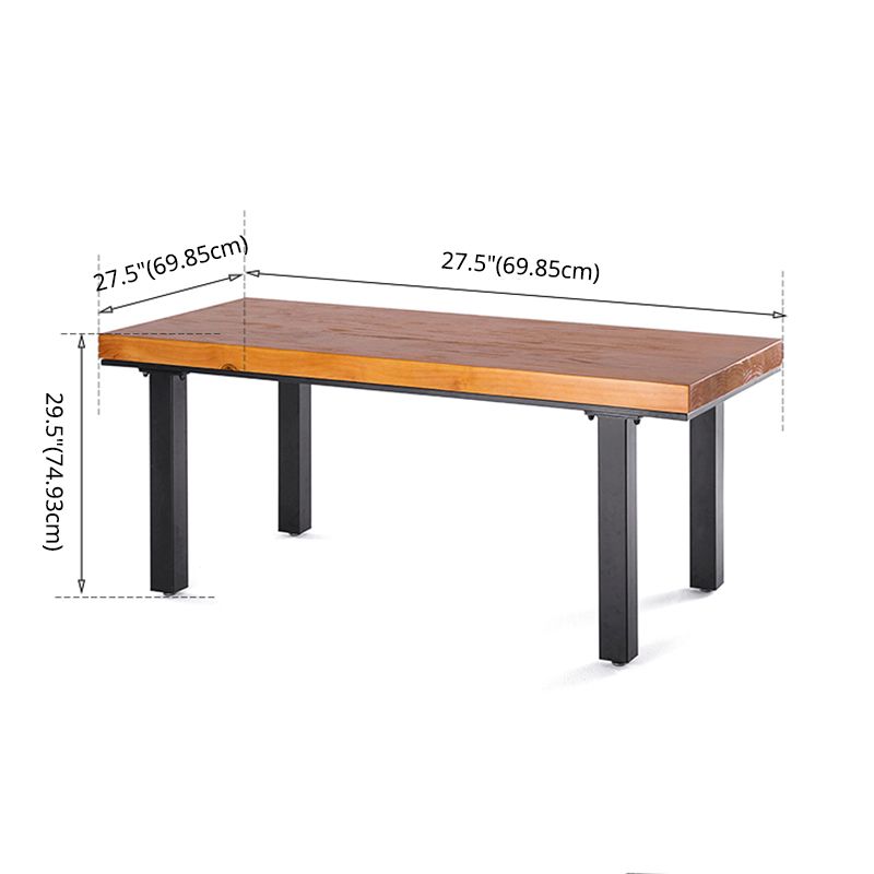 Industrial Rectangle Shape Dinette Set Solid Wood Top Dining Table Furniture for Dining Room Clearhalo 'Dining Room Sets' 'Dining Tables & Seating' 'dining_room_set' 'furn' 'furn_dining_room_set' 'Furniture' 'furniture_dining_room_set' 'Kitchen & Dining Furniture' 'kitchen&dining_furn' 'kitchen' 1200x1200_a55a5e74-1c16-4182-82dc-14ac2e6e73ce