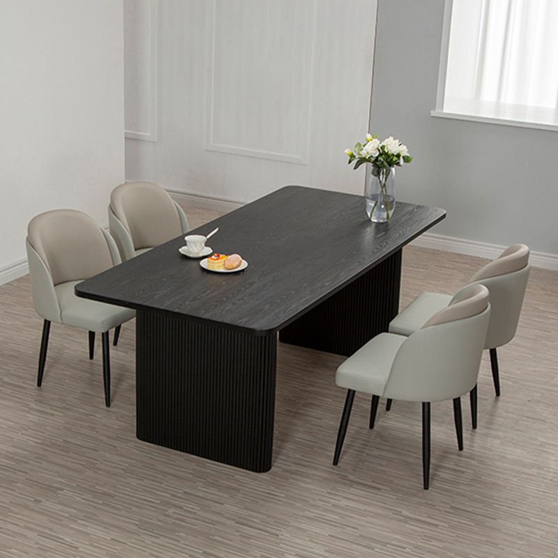 Black Pine Wood Dining Table Modern Indoor Rectangle Dinette Table Clearhalo 'Dining Tables & Seating' 'Dining Tables' 'dining_table' 'furn' 'furn_dining_table' 'Furniture' 'Kitchen & Dining Furniture' 1200x1200_a55a7d19-5be2-4e2e-9a1e-a990c7d30d65