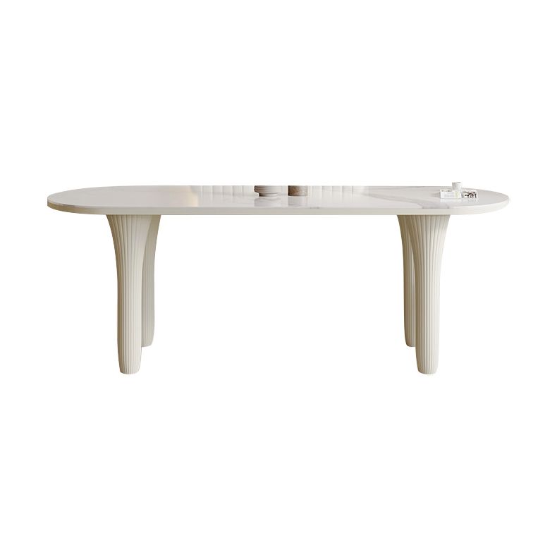 Modern Oval Stone Top Dining Table with Wood Legs for Living Room Clearhalo 'Dining Tables & Seating' 'Dining Tables' 'dining_table' 'furn' 'furn_dining_table' 'Furniture' 'Kitchen & Dining Furniture' 1200x1200_a55c97e5-ba1f-4117-ac2f-6085e1020975