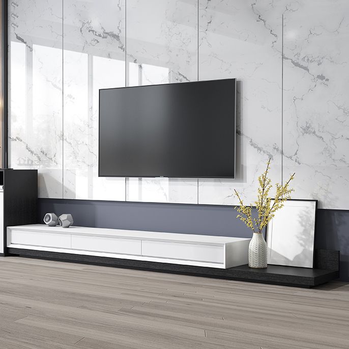 3 - Drawers TV Media Console, 63 "/ 79" Console TV moderne avec stockage coulissant