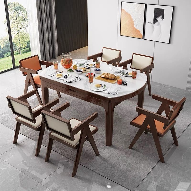 4 Legs Dining Table Sintered Stone Top Table for Home Kitchen Dinner Clearhalo 'Dining Tables & Seating' 'Dining Tables' 'dining_table' 'furn' 'furn_dining_table' 'Furniture' 'Kitchen & Dining Furniture' 1200x1200_a55d5b72-2d18-4900-ae37-34803551658f