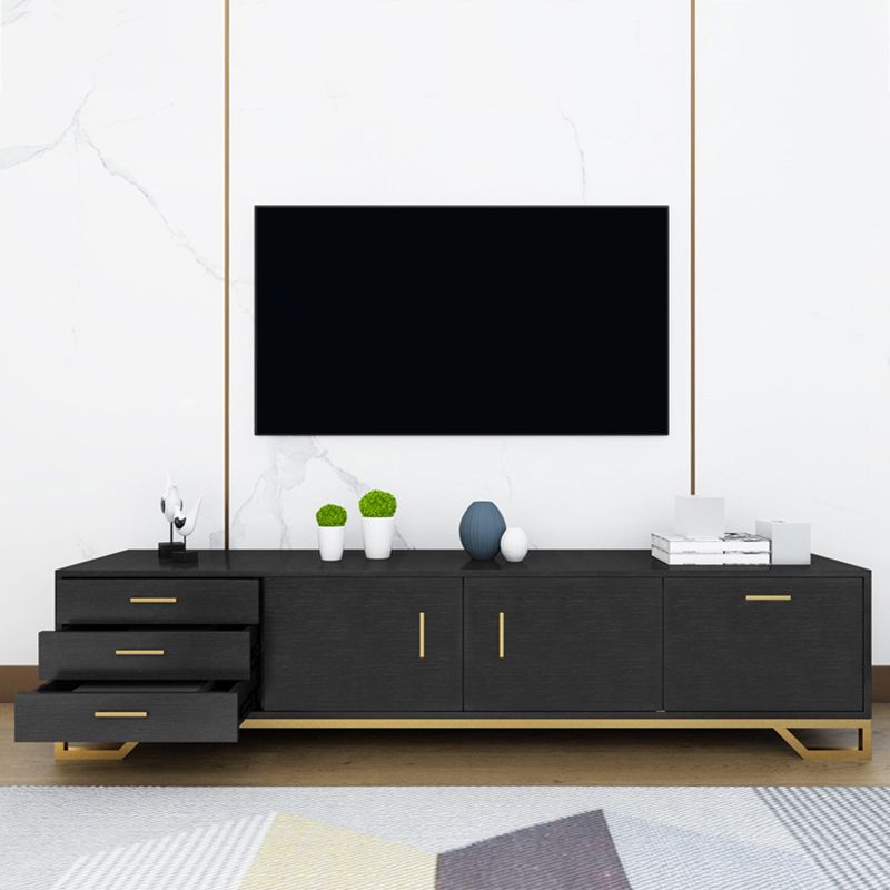 Glam TV Media Stand 16" W Wood Enclosed Storage TV Stand Console with Drawers Clearhalo 'furn' 'furn_tv_stands_entertainment_centers' 'Furniture' 'Living Room Furniture' 'TV Stands & Entertainment Centers' 'TV Stands & Media Storage Furniture' 'tv_stands_entertainment_centers' 1200x1200_a55d5bba-a8dc-4be3-b893-84cf54bdaa1c