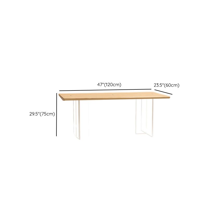 Rectangle Double Base Dining Table Modern Pine Wood Table for Kitchen Dining Room Clearhalo 'Dining Tables & Seating' 'Dining Tables' 'dining_table' 'furn' 'furn_dining_table' 'Furniture' 'Kitchen & Dining Furniture' 1200x1200_a55dece9-f246-45dc-ae39-c8489039a0a3