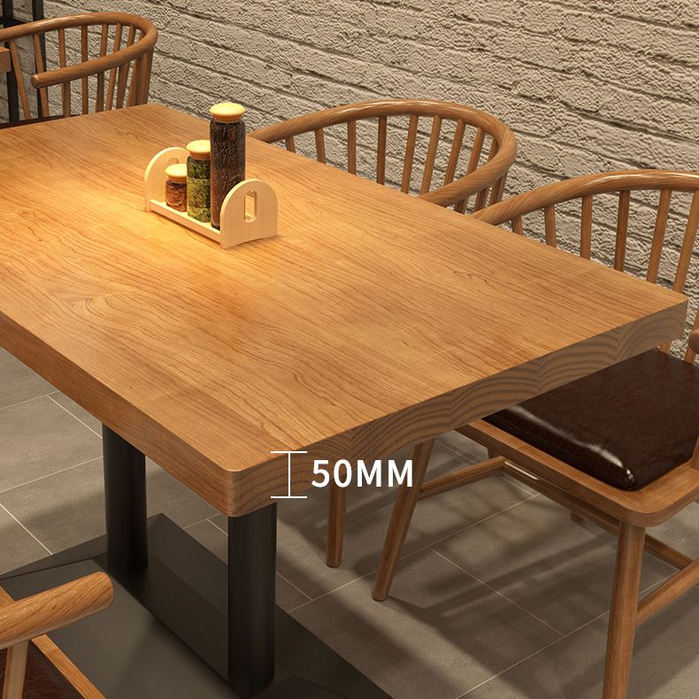 Set di tavoli da pranzo industriale in legno massiccio 1/2/3/5 PC Dinette marrone chiaro