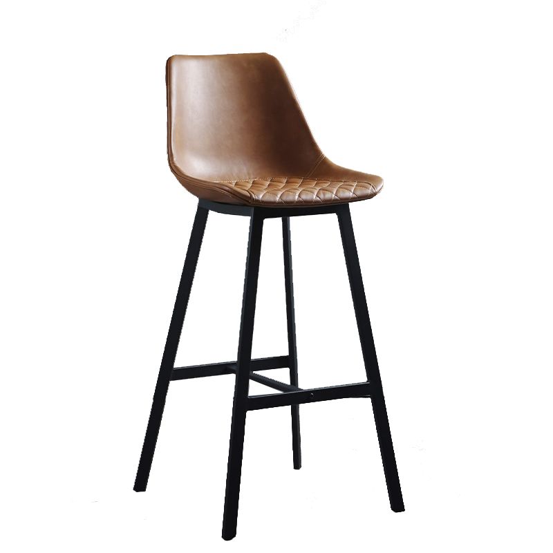 Living Room Leather Counter Chair Bucket Industrial Footrest Counter Bar Stool Clearhalo 'Bar Furniture' 'Bar Stools' 'bar_stools' 'furn' 'furn_bar_stools' 'Furniture' 'Kitchen & Dining Furniture' 1200x1200_a56111b2-7c27-498a-a989-0c596626e59c