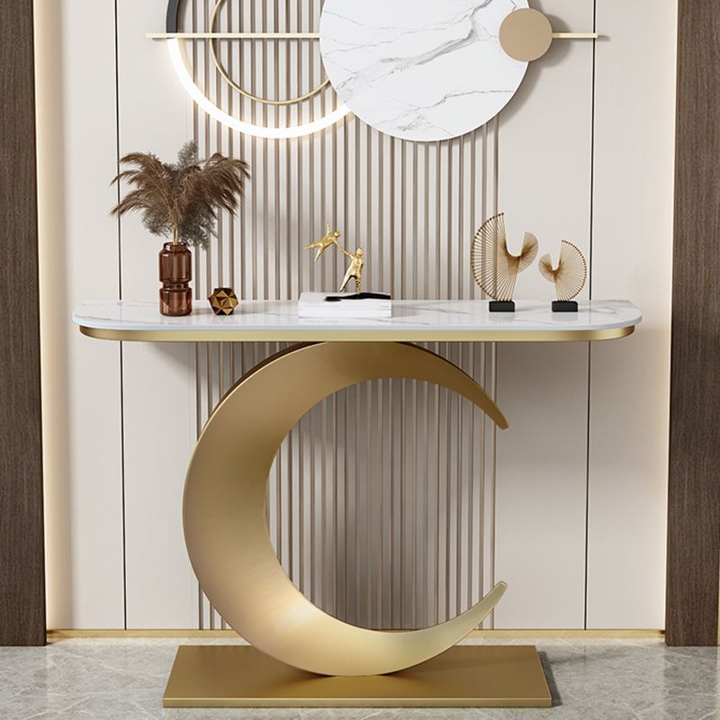 Marmor Glam Console Akzenttisch Antikes Finish -Sofa -Konsolentisch