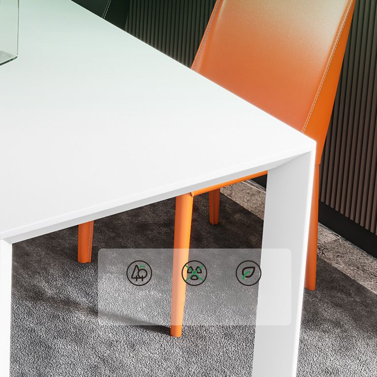 Juego de mesa de comedor de piedra sinterizada, mesa de comedor rectangular moderna de 1/4 piezas, sillas sin brazos