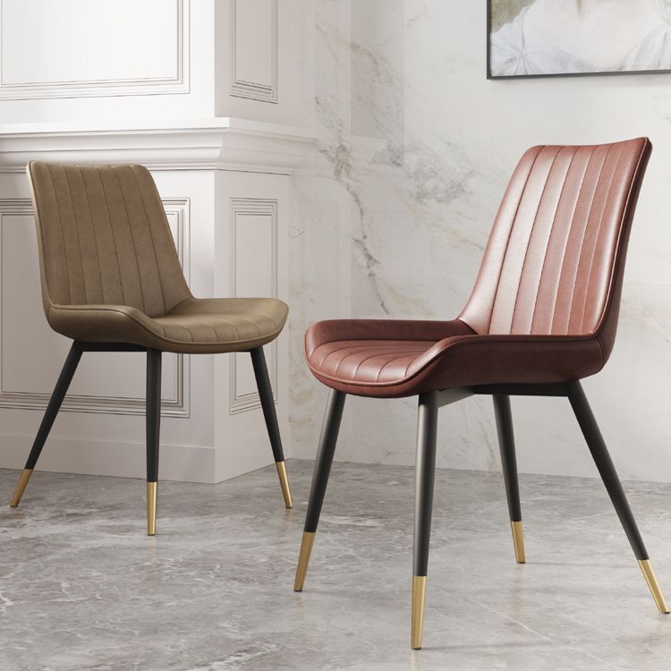 Scandinavian Study Room Leather Side Chair Matte Finish Parsons Dining Chairs Clearhalo ' kitchen&dining_furn' 'Dining Chairs' 'Dining Tables & Seating' 'dining_chair' 'furn' 'furn_dining_chair' 'Furniture' 'furniture_dining_chair' 'Kitchen & Dining Furniture' 'kitchen' 1200x1200_a561d01c-979a-4542-8d98-d5e78da020da