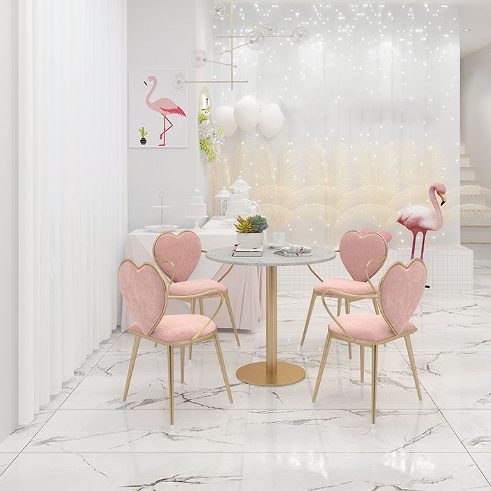 Scandinavian Style Velvet Dining Chairs for Home Arm Solid Back Dining Side Chair