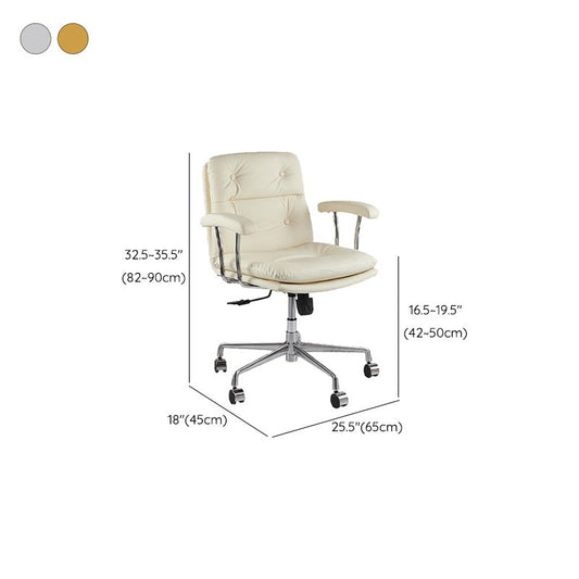 Leather Fixed Arms Desk Chair Modern No Distressing Ergonomic Office Chair with Wheels Clearhalo 'furn' 'furn_office_chair' 'Furniture' 'Office Chairs' 'Office Furniture' 'office_chair' 1200x1200_a5627c56-5872-4522-9fe3-7740307642d4