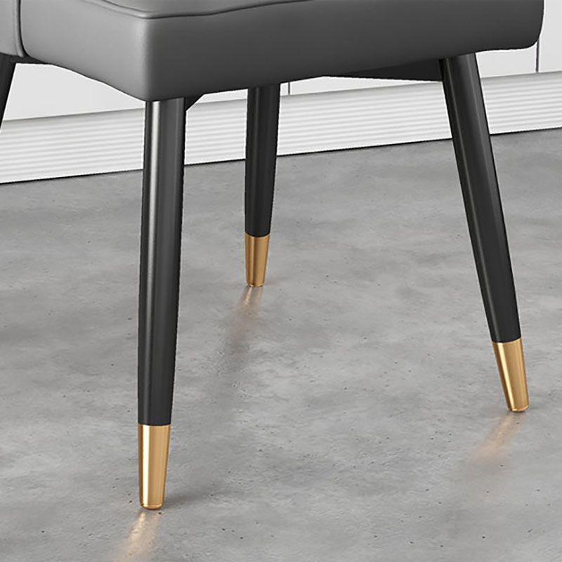 Glam Metal Dining Armless Chairs PU Leather Dining Parsons Chairs for Restaurant Clearhalo ' kitchen&dining_furn' 'Dining Chairs' 'Dining Tables & Seating' 'dining_chair' 'furn' 'furn_dining_chair' 'Furniture' 'furniture_dining_chair' 'Kitchen & Dining Furniture' 'kitchen' 1200x1200_a564709f-59e3-4af6-9df9-460c7251a067