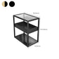 Modern Rectangular Glass Side Table Metal Frame Table with Storage Clearhalo 'Coffee & Accent Tables' 'End & Side Tables' 'end_side_tables' 'furn' 'furn_end_side_tables' 'Furniture' 'Living Room Furniture' 1200x1200_a56532da-6a91-458f-93fb-58e8ea2a78aa
