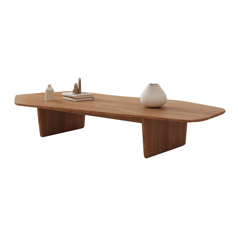 Solid Wood Coffee Table Free-Form Modern Cocktail Table with 2 Legs Clearhalo 'Coffee & Accent Tables' 'Coffee Tables' 'coffee_tables' 'furn' 'furn_coffee_tables' 'Furniture' 'Living Room Furniture' 1200x1200_a567363e-b921-4faa-90d7-cb3f1f56a127