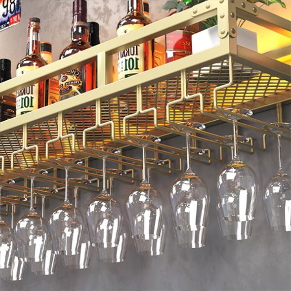 Metal Modern Wine Holder Rack Wall Mounted Wine Bottle & Glass Rack with Stemware Holder Clearhalo 'furn' 'furn_wine_racks' 'Furniture' 'Kitchen & Dining Furniture' 'Wine Racks' 'wine_racks' 1200x1200_a56916cc-0c49-48fc-9541-7b87fc99b7b9