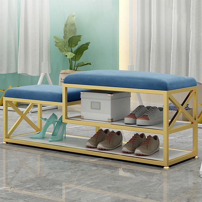 14" W Glam Seating Bench Cushioned Rectangle Shoe Storage Entryway and Bedroom Bench Clearhalo 'Benches' 'Chairs & Seating' 'furn' 'furn_benches' 'Furniture' 'Living Room Furniture' 1200x1200_a56a08a7-7b06-4916-8f64-22e71ca15843