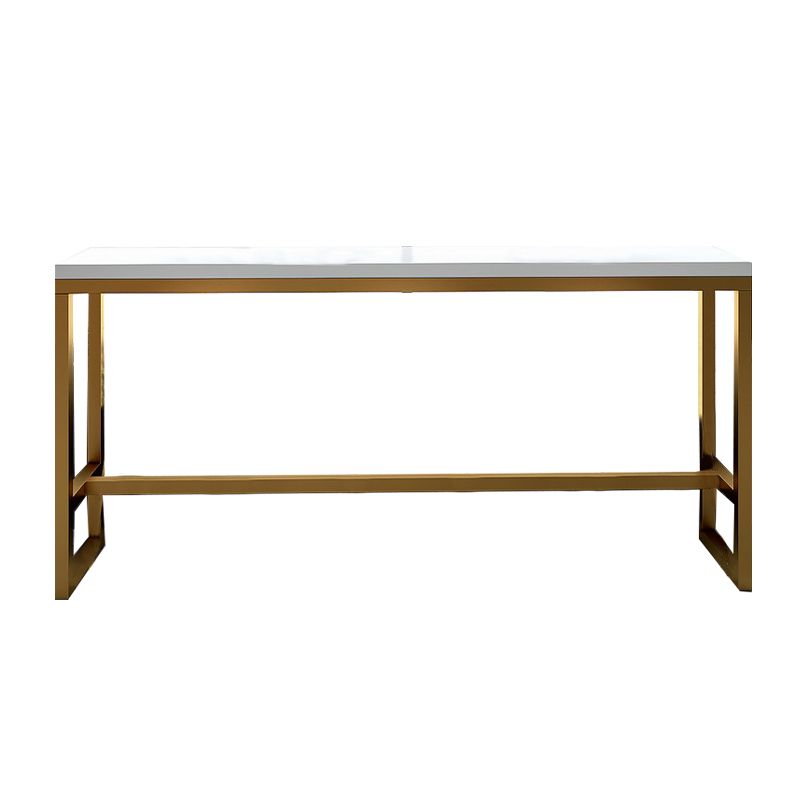 White Glam Style Bar Table in Metal and Wood Bar Indoor Bar Counter Clearhalo 'Bar Furniture' 'Bar Tables' 'bar_tables' 'furn' 'furn_bar_tables' 'Furniture' 'furniture_bar_tables' 'Kitchen & Dining Furniture' 1200x1200_a56b8322-05a2-420f-9d14-8ec0d487e295