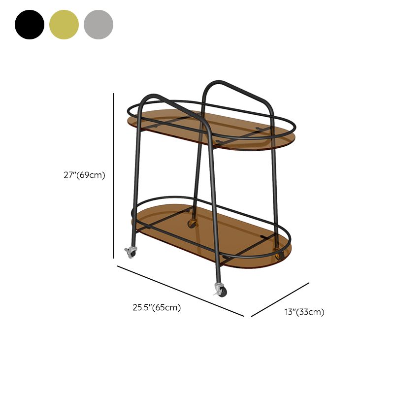Modern Double Tier Corner Table Glass Side End Table with Storage Clearhalo 'Coffee & Accent Tables' 'End & Side Tables' 'end_side_tables' 'furn' 'furn_end_side_tables' 'Furniture' 'Living Room Furniture' 1200x1200_a56b88a2-4e82-4106-ad1e-e1b9ea1be60b