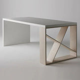 Blanc en bois massif en bois solide RECTANGULAIRE Bureau de réunion glamour pour le bureau