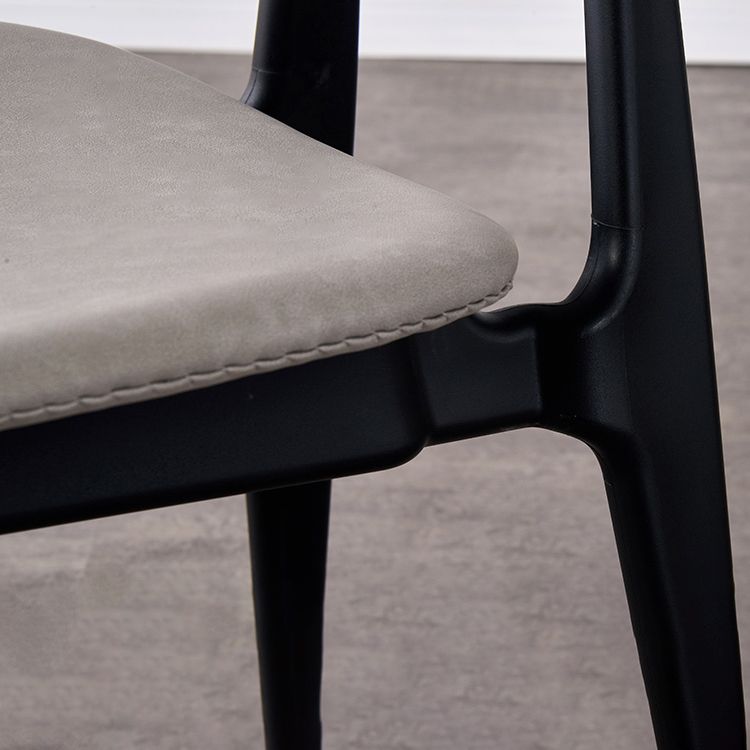 PU Leather Armless Dining Chairs Open Back Side Chair with Plastic Legs Clearhalo ' kitchen&dining_furn' 'Dining Chairs' 'Dining Tables & Seating' 'dining_chair' 'furn' 'furn_dining_chair' 'Furniture' 'furniture_dining_chair' 'Kitchen & Dining Furniture' 'kitchen' 1200x1200_a56c4825-02d8-4d12-bbff-cad4ea00a5fc