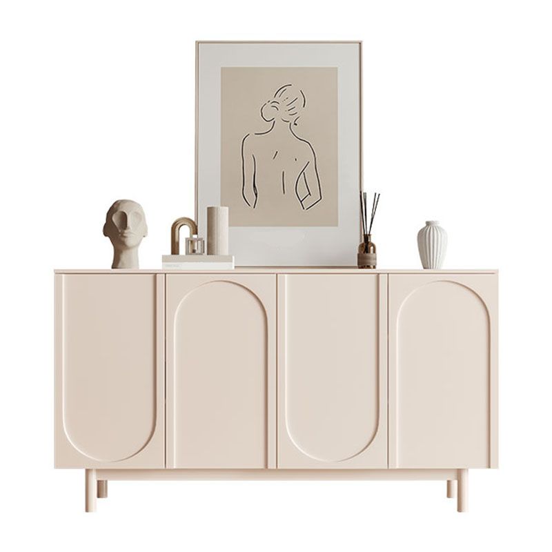 Armoire à plate-forme en bois d'ingénierie blanche 35.4 "H Serveur de salle à manger pour salle à manger