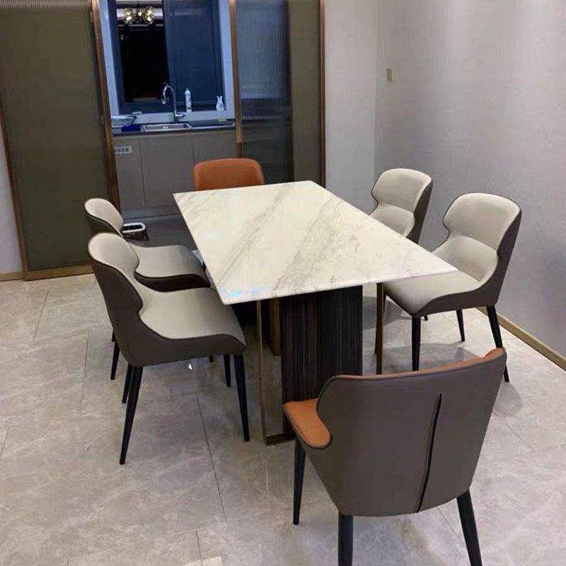 Minimalist Style Wingback Arm Chairs Leather Dining Side Chairs (Set of 2) Clearhalo ' kitchen&dining_furn' 'Dining Chairs' 'Dining Tables & Seating' 'dining_chair' 'furn' 'furn_dining_chair' 'Furniture' 'furniture_dining_chair' 'Kitchen & Dining Furniture' 'kitchen' 1200x1200_a56d7a3d-abd3-4259-8a8f-887067e10a3e