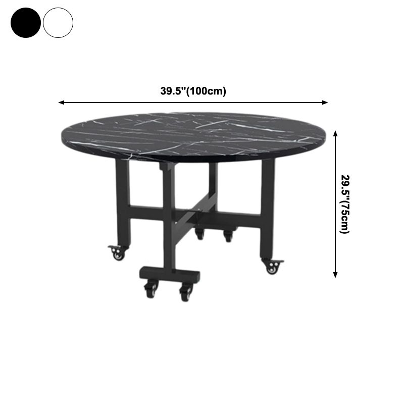Mid-Century Round Shape Table MDF Folding Standard Dining Table for Kitchen Clearhalo ' dining_table' 'Dining Tables & Seating' 'Dining Tables' 'furn' 'furn_dining_table' 'Furniture' 'furniture_dining_table' 'Kitchen & Dining Furniture' 'kitchen&dining_furn' 'kitchen' 'kitchen_dining_table' 1200x1200_a56db001-32a0-450e-8572-4f9a099d24a0