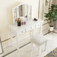 Traditional 3-Drawer Wood Dressing Table with Mirror Makeup Vanity Stool Clearhalo 'Bedroom Furniture' 'furn' 'furn_makeup_vanities' 'Furniture' 'Makeup Vanities' 'makeup_vanities' 1200x1200_a56ded83-9143-415f-ada8-636d80bea7f2