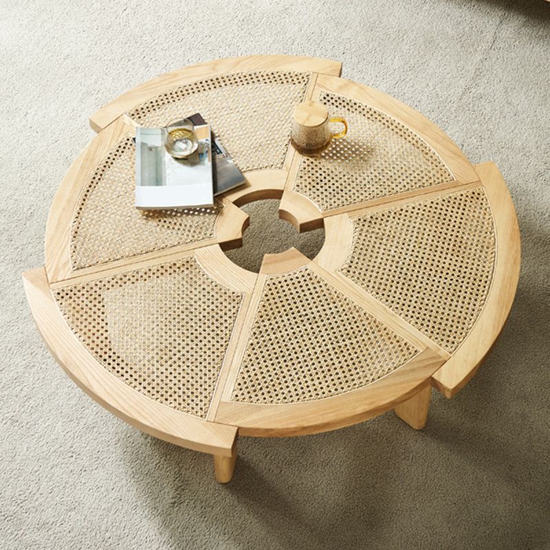Scandinavian 1 Single Coffee Table Round Wood Cocktail Table