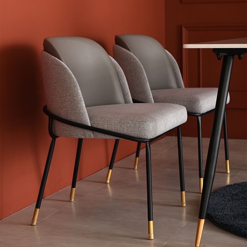 Glam Fabric Armless Dining Chairs Metal Dining Chair for Home Use Clearhalo ' kitchen&dining_furn' 'Dining Chairs' 'Dining Tables & Seating' 'dining_chair' 'furn' 'furn_dining_chair' 'Furniture' 'furniture_dining_chair' 'Kitchen & Dining Furniture' 'kitchen' 1200x1200_a56e6977-d815-4611-a5b7-acde65def369