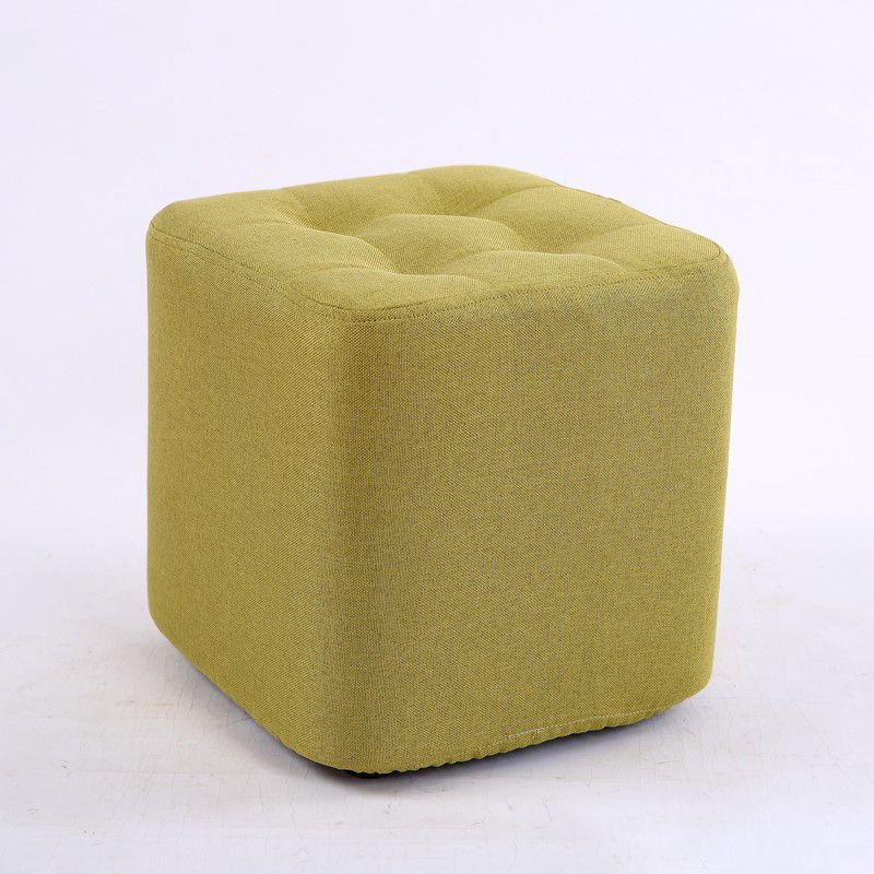 Contemporary Linen Upholstered Ottoman Rectangle/Square Shape Pouf