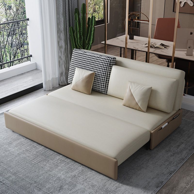 Stain Resistant Faux Leather Contemporary Convertible Bed Settee