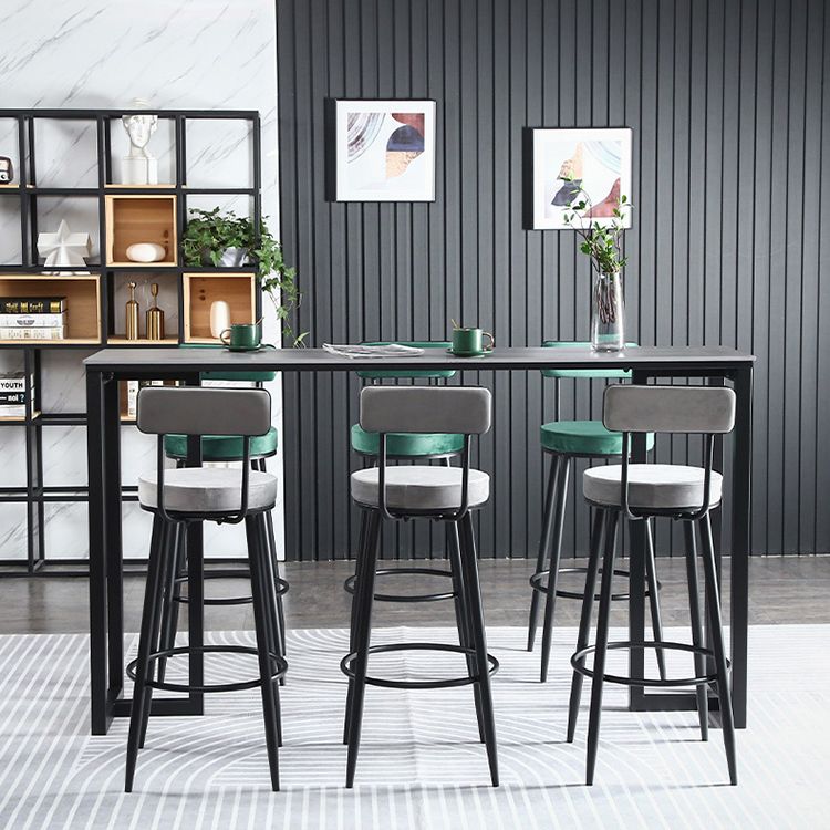 Contemporary Rectangle Bar Dining Table Indoor Bar Table with Black Metal Base Clearhalo 'Bar Furniture' 'Bar Tables' 'bar_tables' 'furn' 'furn_bar_tables' 'Furniture' 'furniture_bar_tables' 'Kitchen & Dining Furniture' 'kitchen&dining_furn' 'kitchen' 1200x1200_a5722d6c-4a00-427a-b5fd-95485fc27b1b