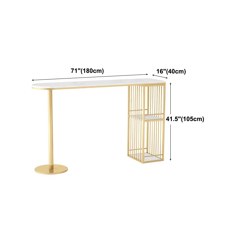 Glam Style 41.3"H Bar Table Marble White Top Specialty Bistro Table in Gold Clearhalo 'Bar Furniture' 'Bar Tables' 'bar_tables' 'furn' 'furn_bar_tables' 'Furniture' 'furniture_bar_tables' 'Kitchen & Dining Furniture' 'kitchen&dining_furn' 'kitchen' 1200x1200_a572877c-e991-4bb4-a3fd-331207ab4600