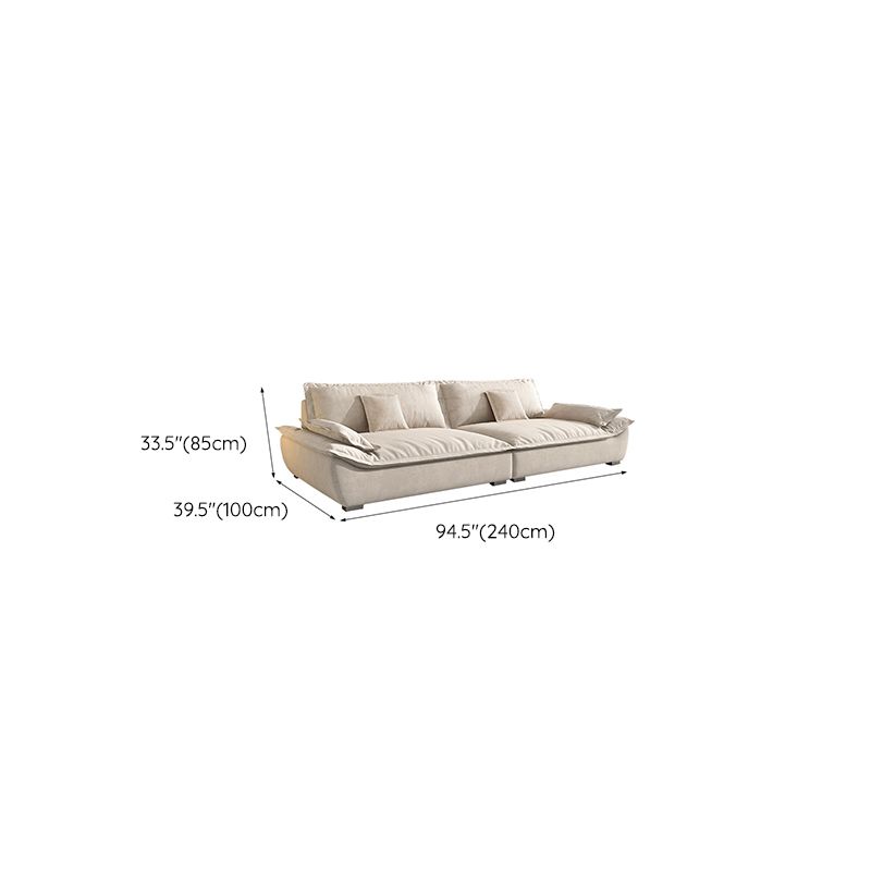 Contemporary Pillow Top Arm Living Room White Pillows Fabric Settee