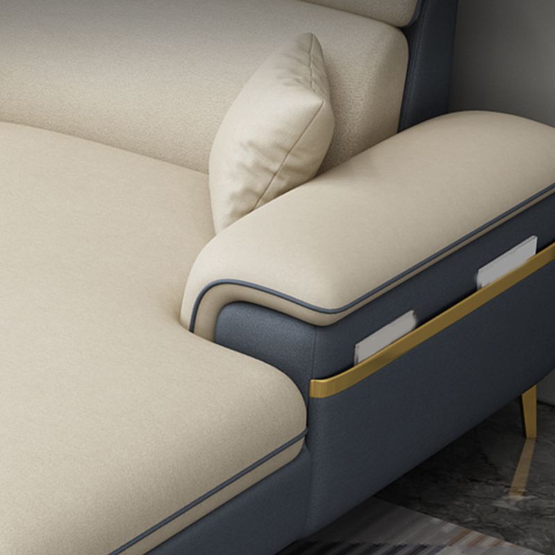 35.4 "H Faux Leather Pillow Top Arm Sofa & Chaise voor woonkamer