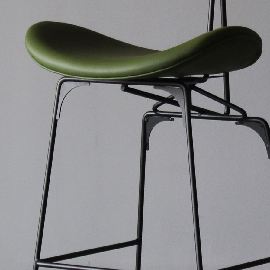 Industrial Style Counter Stool Faux Leather Counter-height Stool for Indoor