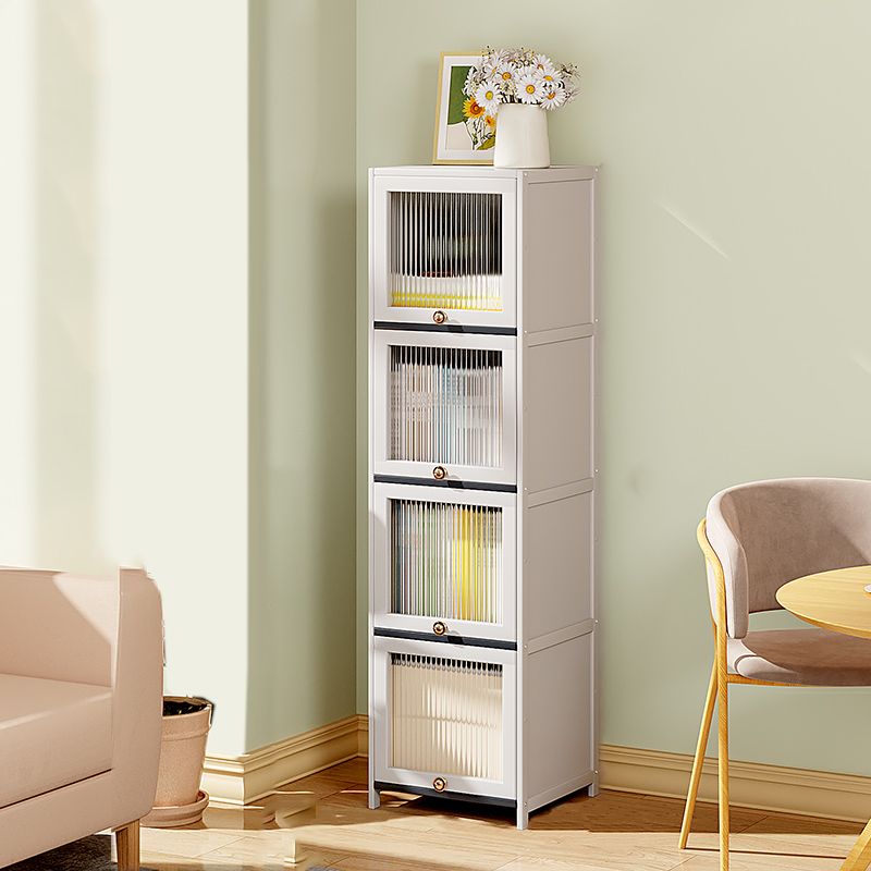 Cabinet di accento bianco contemporaneo, mobile standard rettangolo