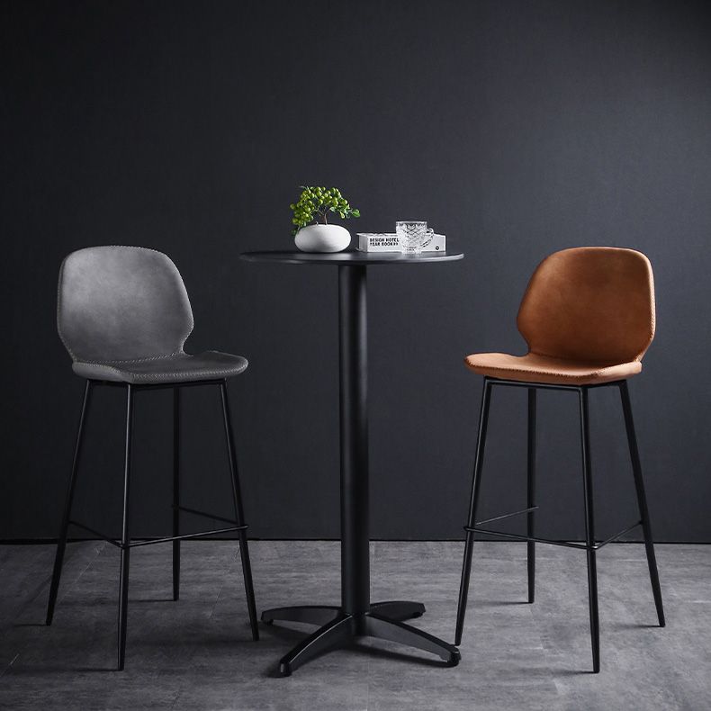Scandinavian Matte Finish Leather Barstool Footrest Living Room Stool Clearhalo 'Bar Furniture' 'Bar Stools' 'bar_stools' 'furn' 'furn_bar_stools' 'Furniture' 'furniture_bar_stools' 'Kitchen & Dining Furniture' 1200x1200_a579e844-5cf2-4499-8a54-97e3b9544003